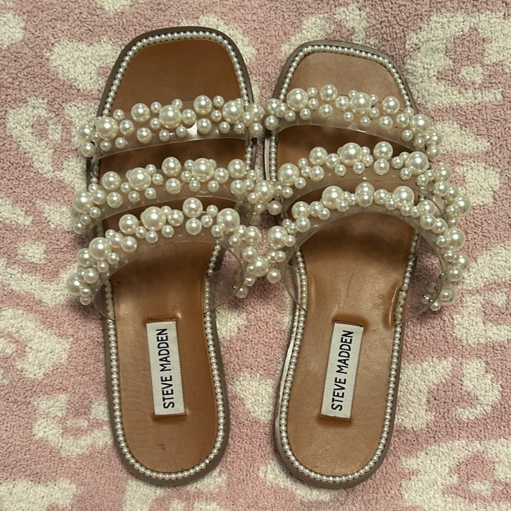 Steve Madden Pearl Embellished Sandals